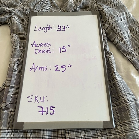 Smart Set XS grey plaid trench coat preppy tweed prepcore regencycore coquette - Picture 10 of 11